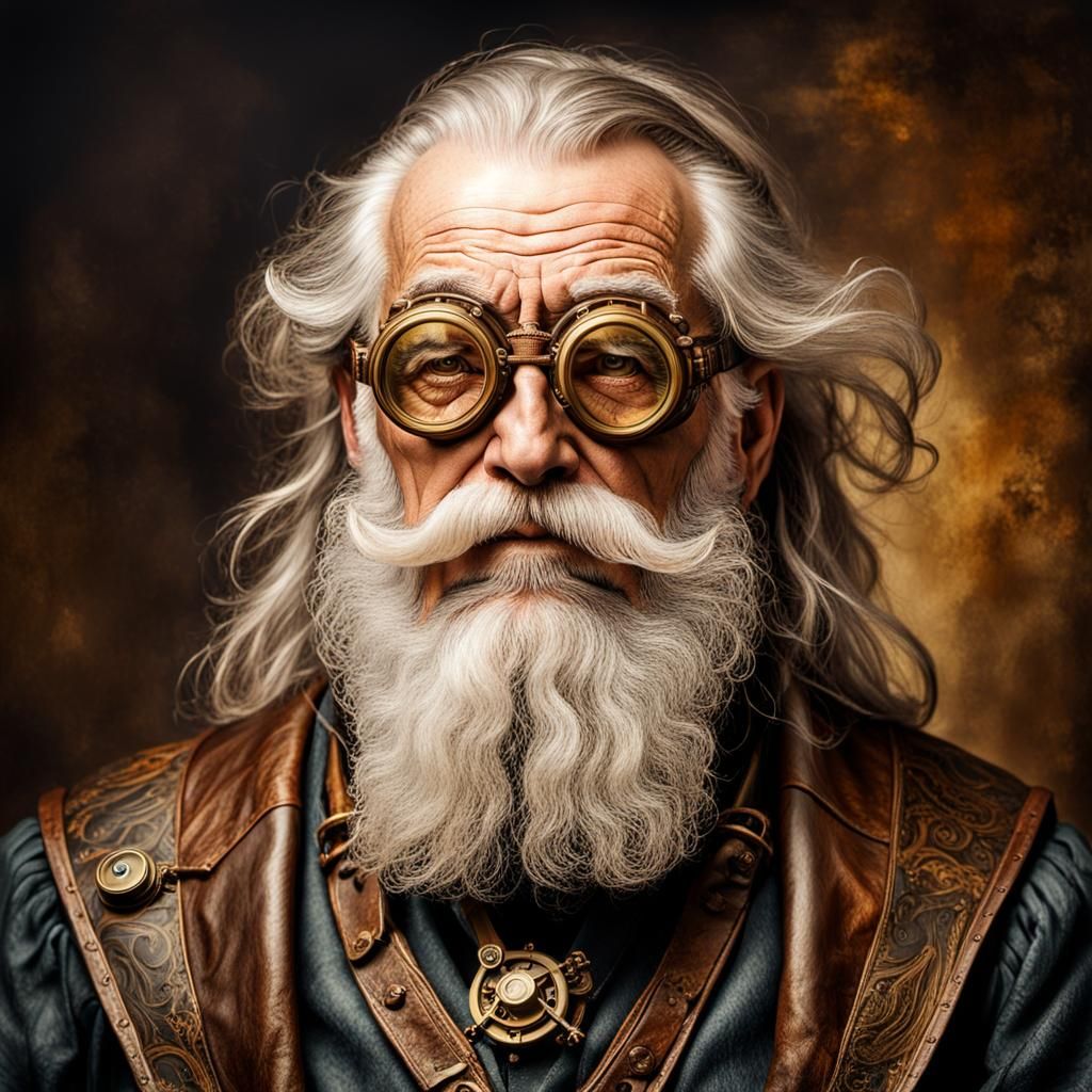 Steampunk Portrait of a Wise Old Man
