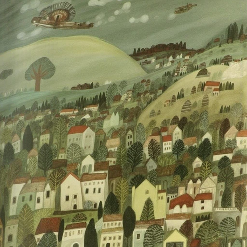 Charming Fairytale Village Illustration