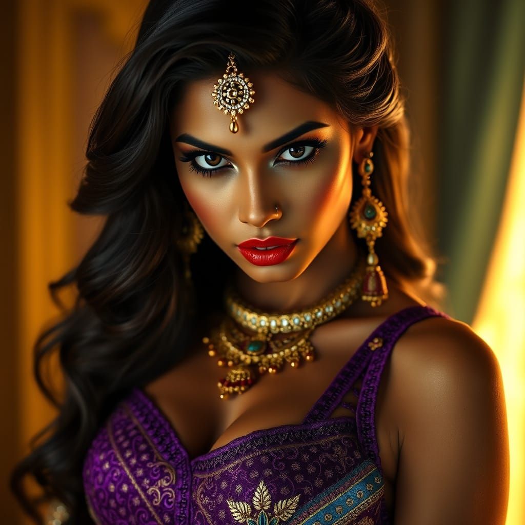 Regal Indian Princess in Opulent Attire