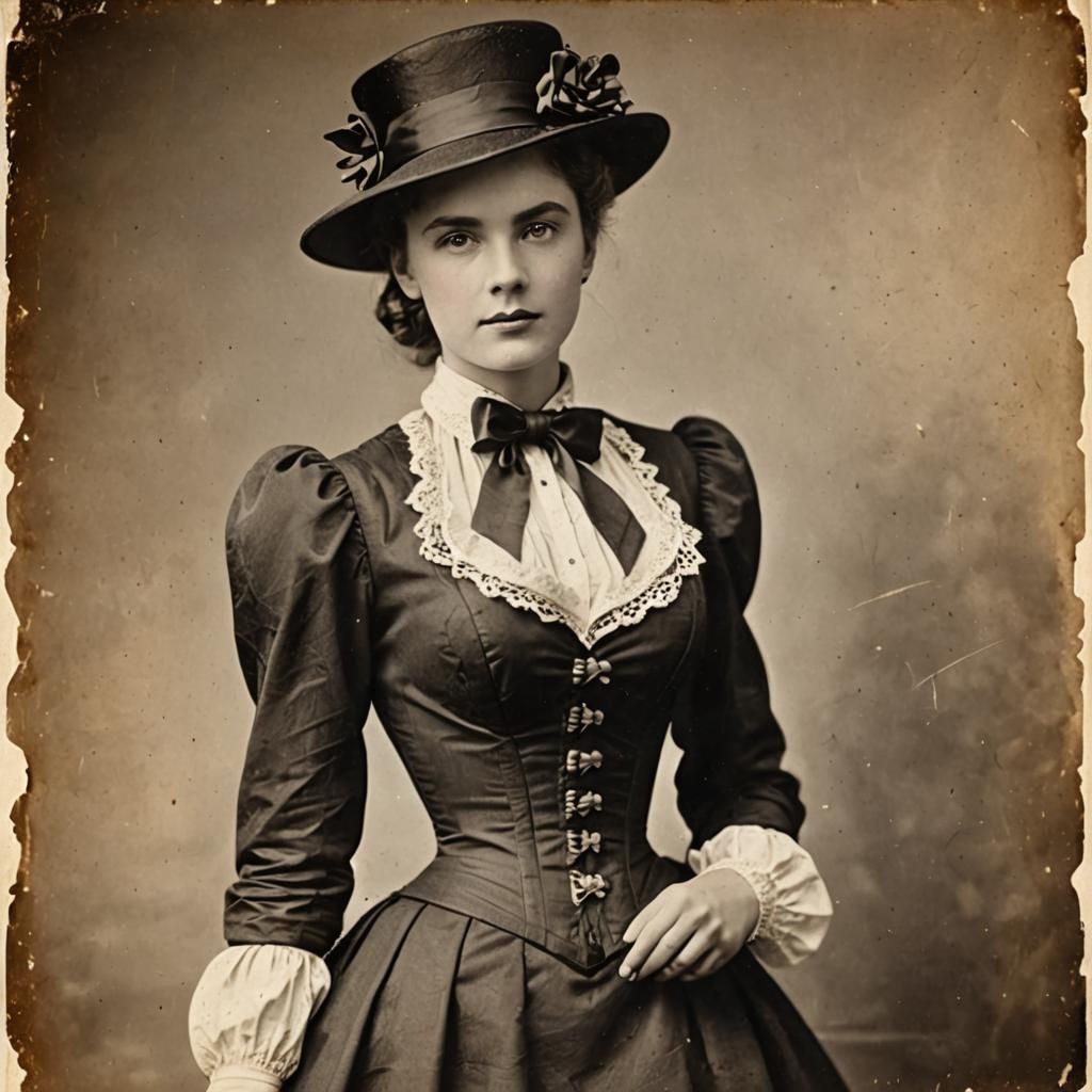 Elegant Woman in Vintage Fashion