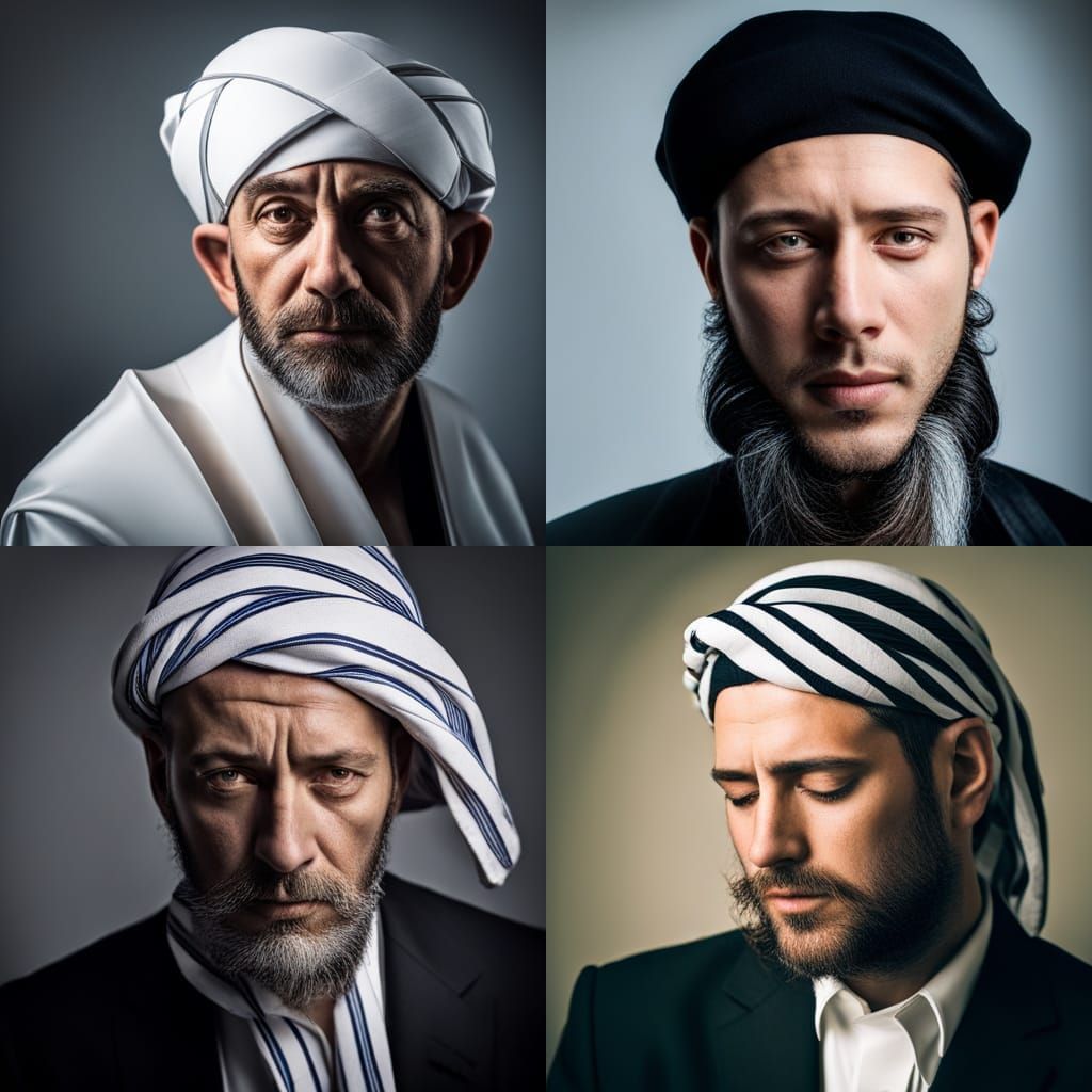 Hasidic Jew in Prayer with Eyes Closed