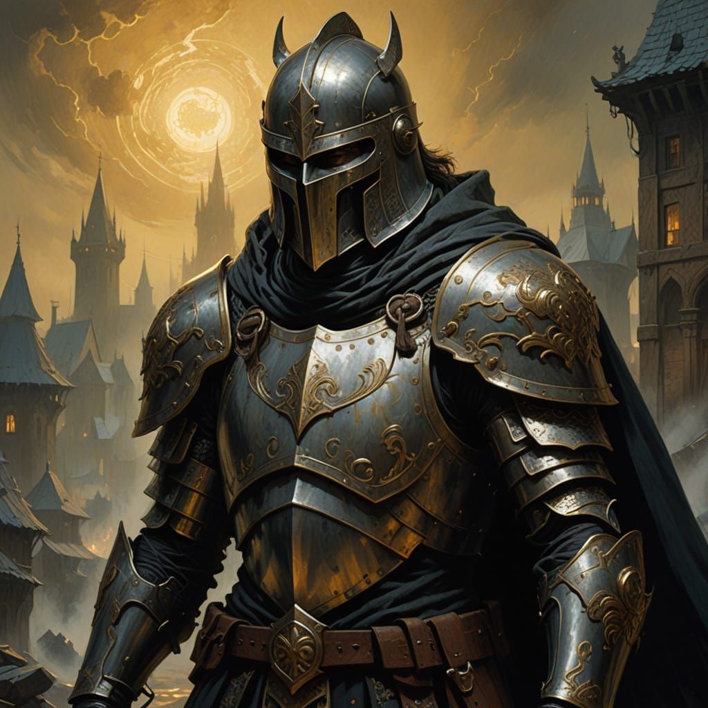Gothic Knight in Majestic Attire