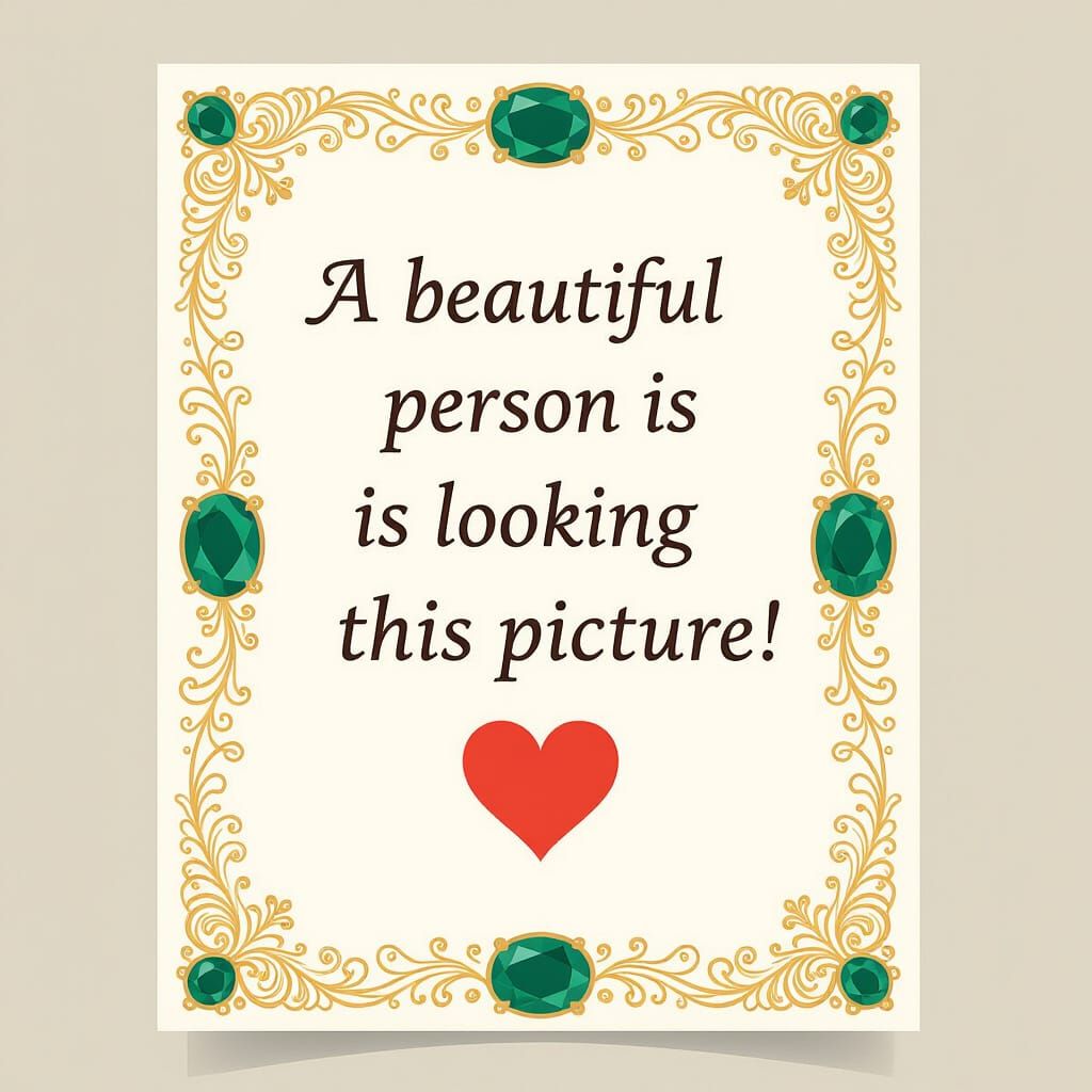 Ornate Emerald Sign with Golden Inscription