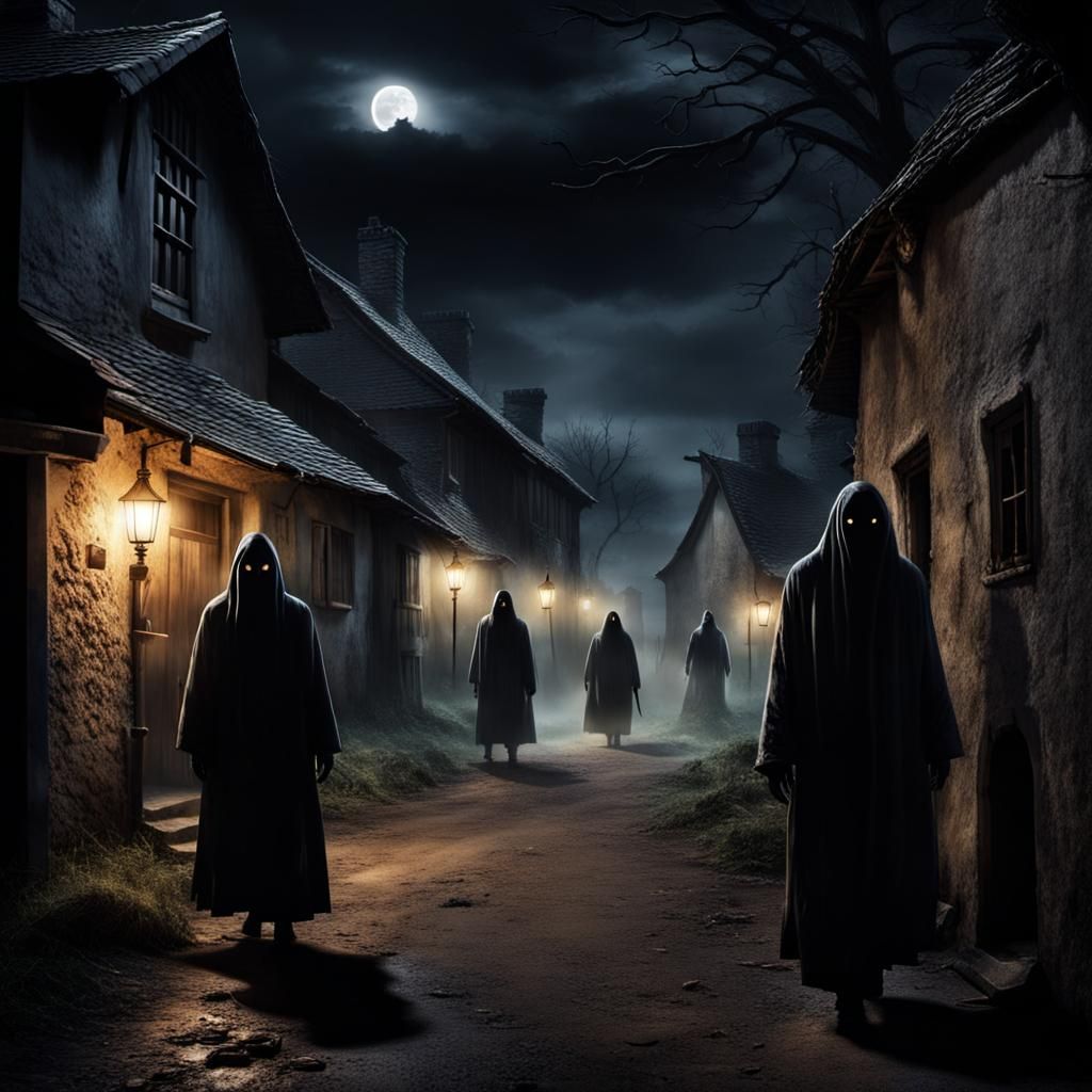 Horror Night: Ghostly Figures Terrorize Village