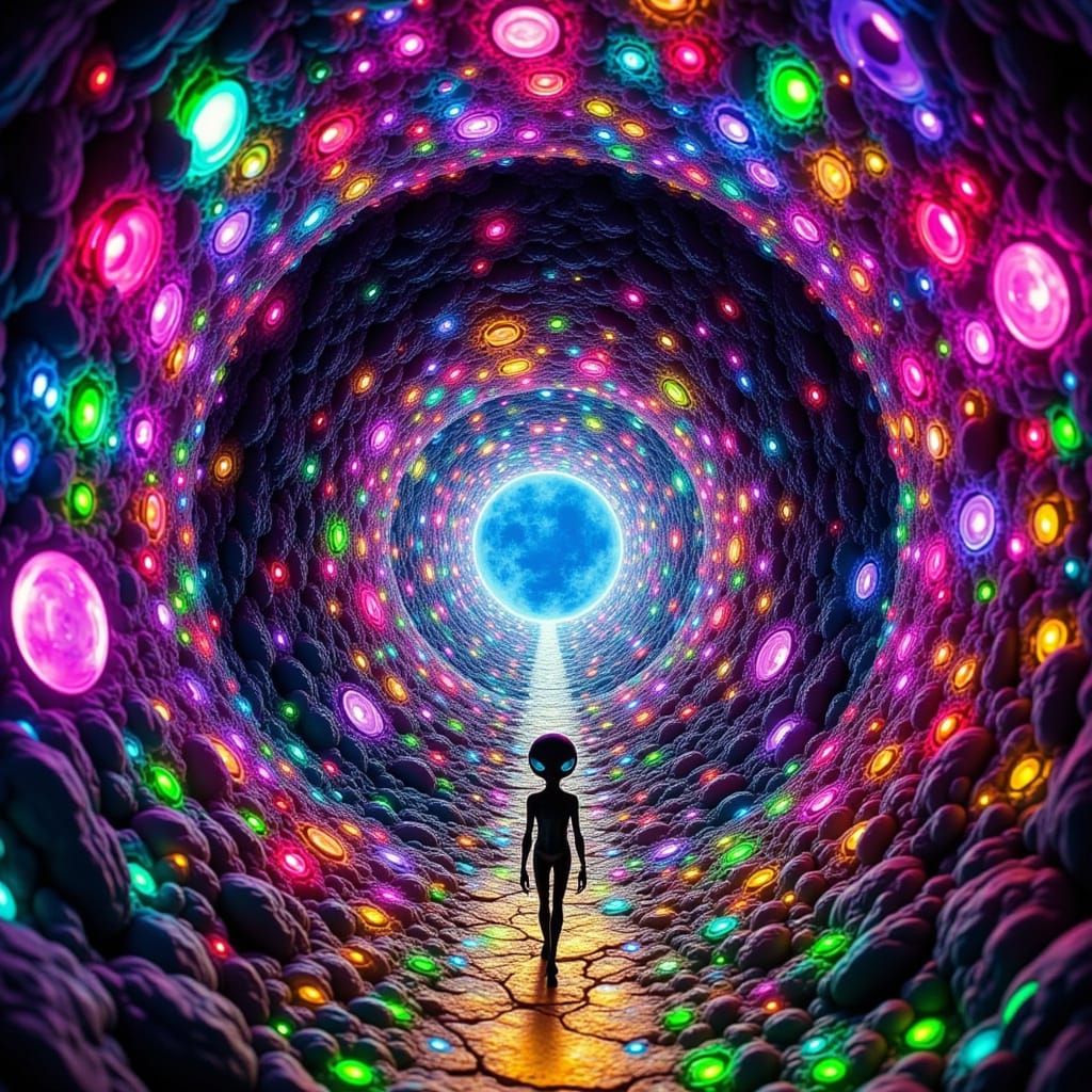 Aliens in a Holographic Universe Wormhole