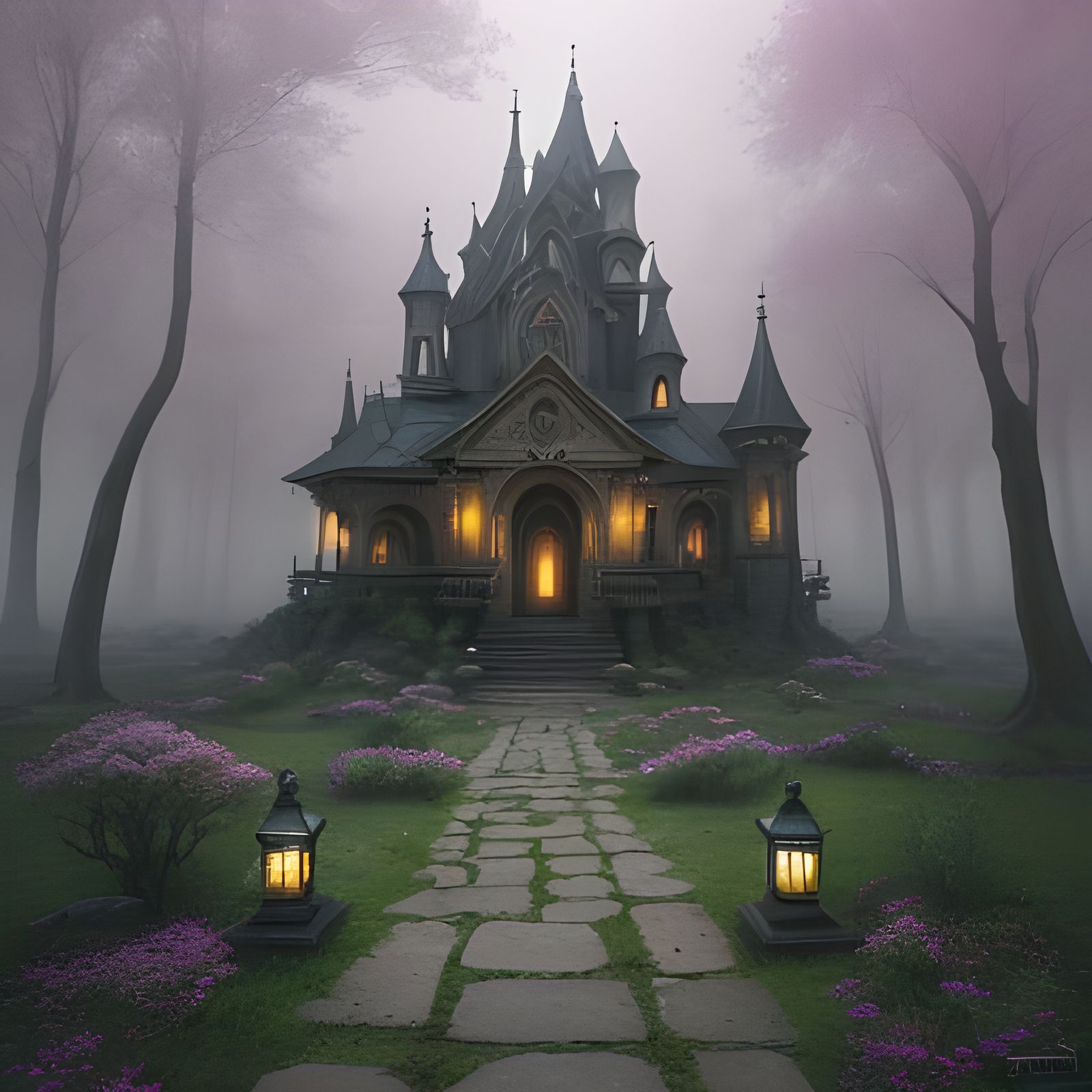 Ethereal Elven Village in Whispering Mist