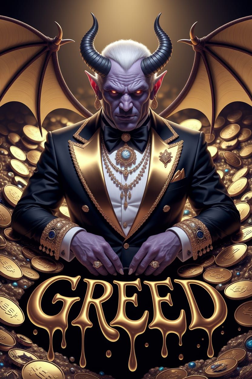 Opulent Demon Contemplates Greed