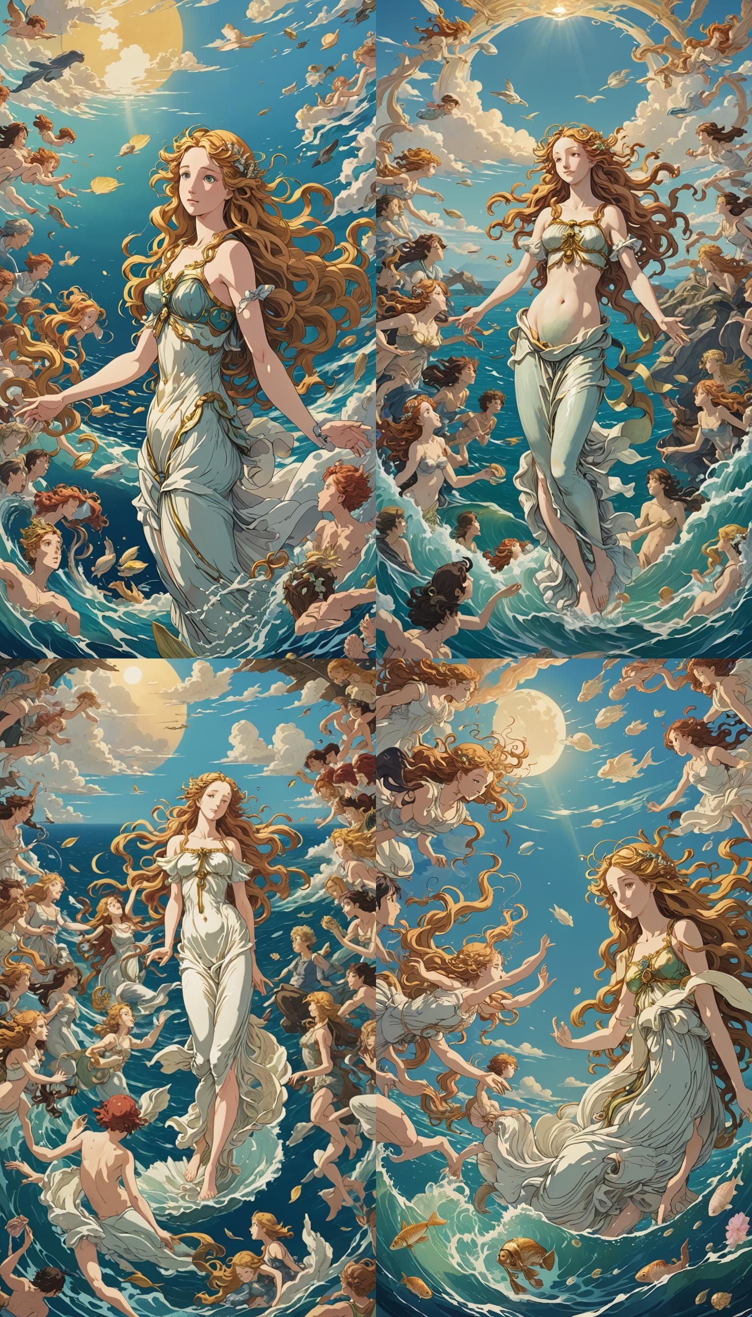 Venus Rising: Anime Key Visual in Ghibli Style