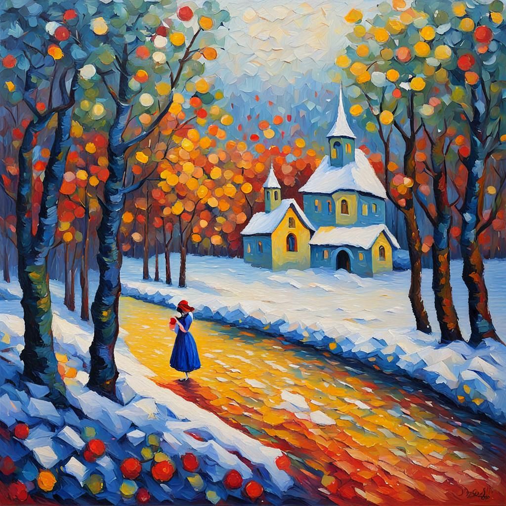 Snow White in Expressionist Impasto Oil Painting