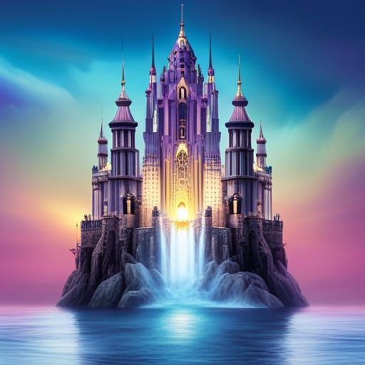 Underwater Mermaid Kingdom with Pastel Castle