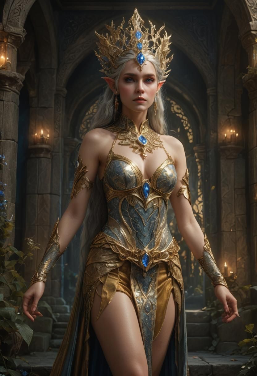Elven Queen Portrait in Middle-earth Style