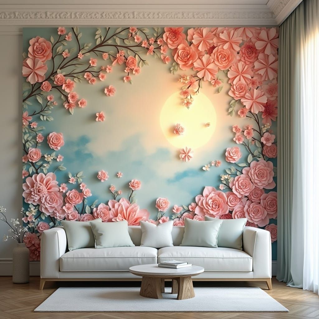 Origami-Inspired Wall Art in Impressionist Style