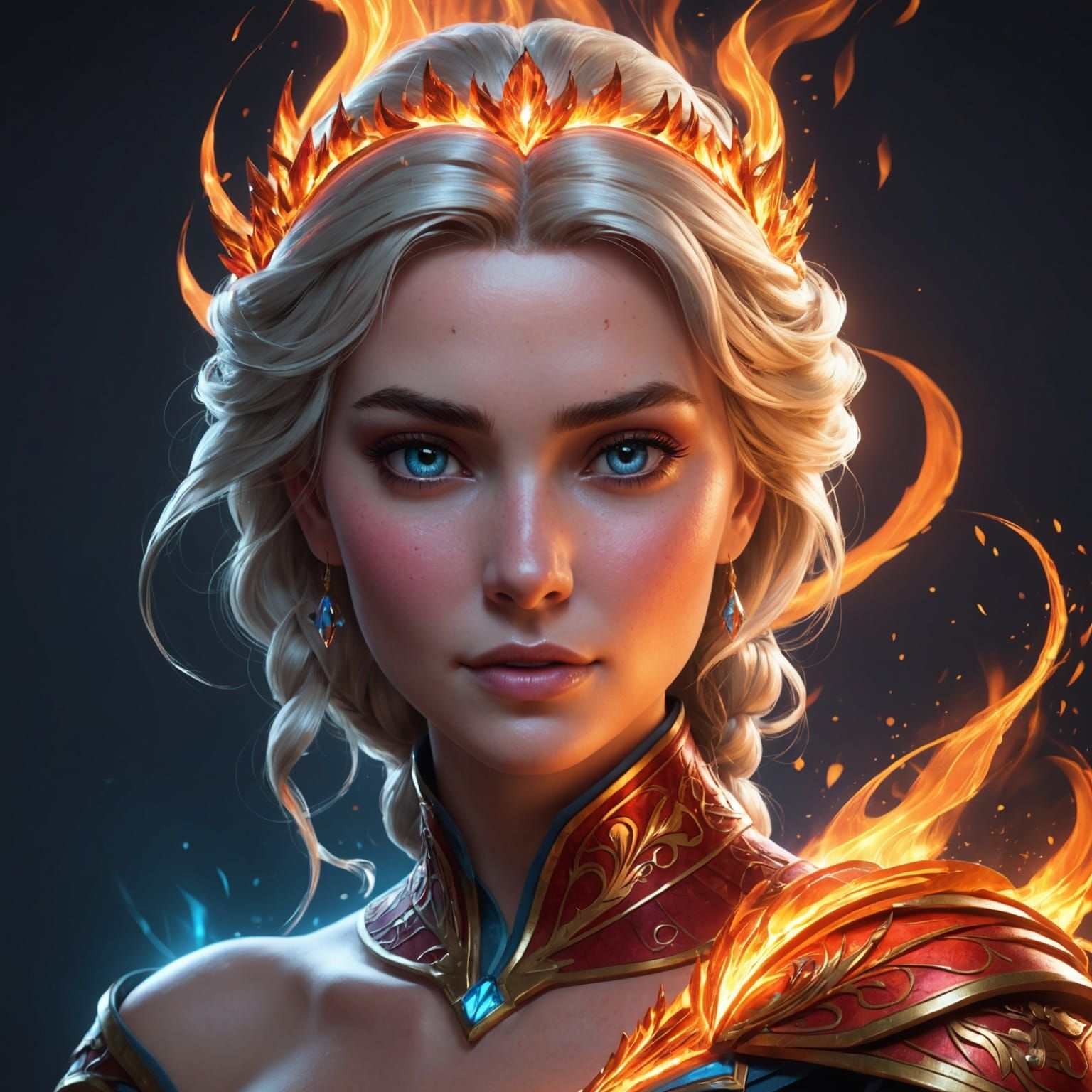 Elsa Ignites Fire Powers: Hyperdetailed Concept Art