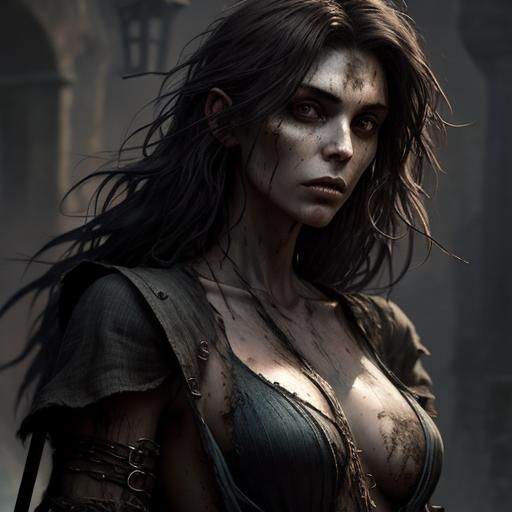 Haunted Thief in Medieval Prison: Hyperrealistic Concept Art