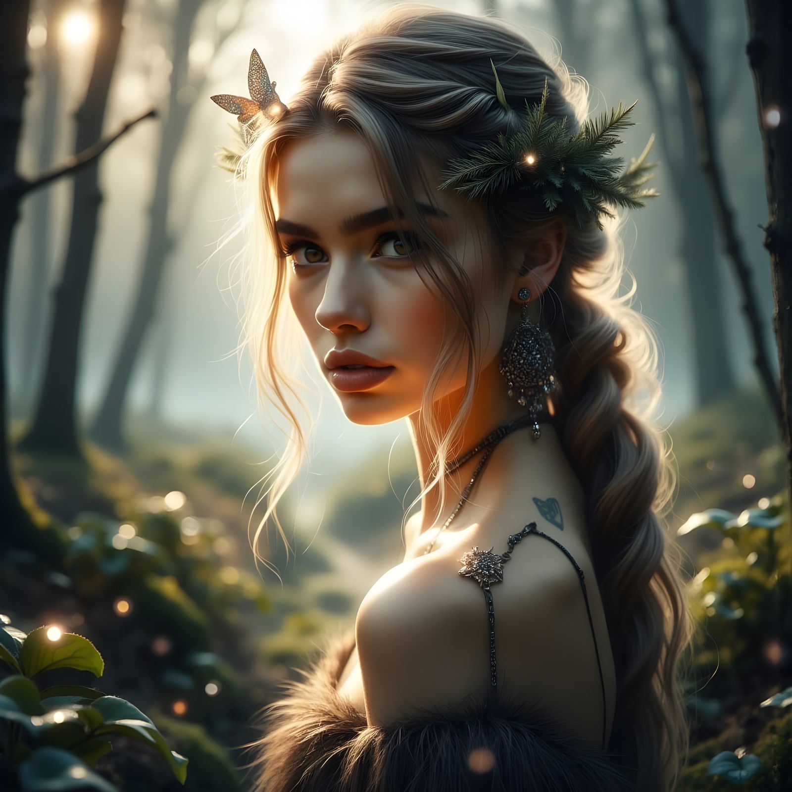 Mystical Norse Goddess in Ethereal Portrait