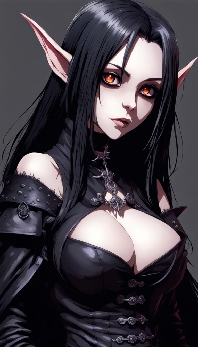 Goth Goblin Dark Lord in Anime Manga Style