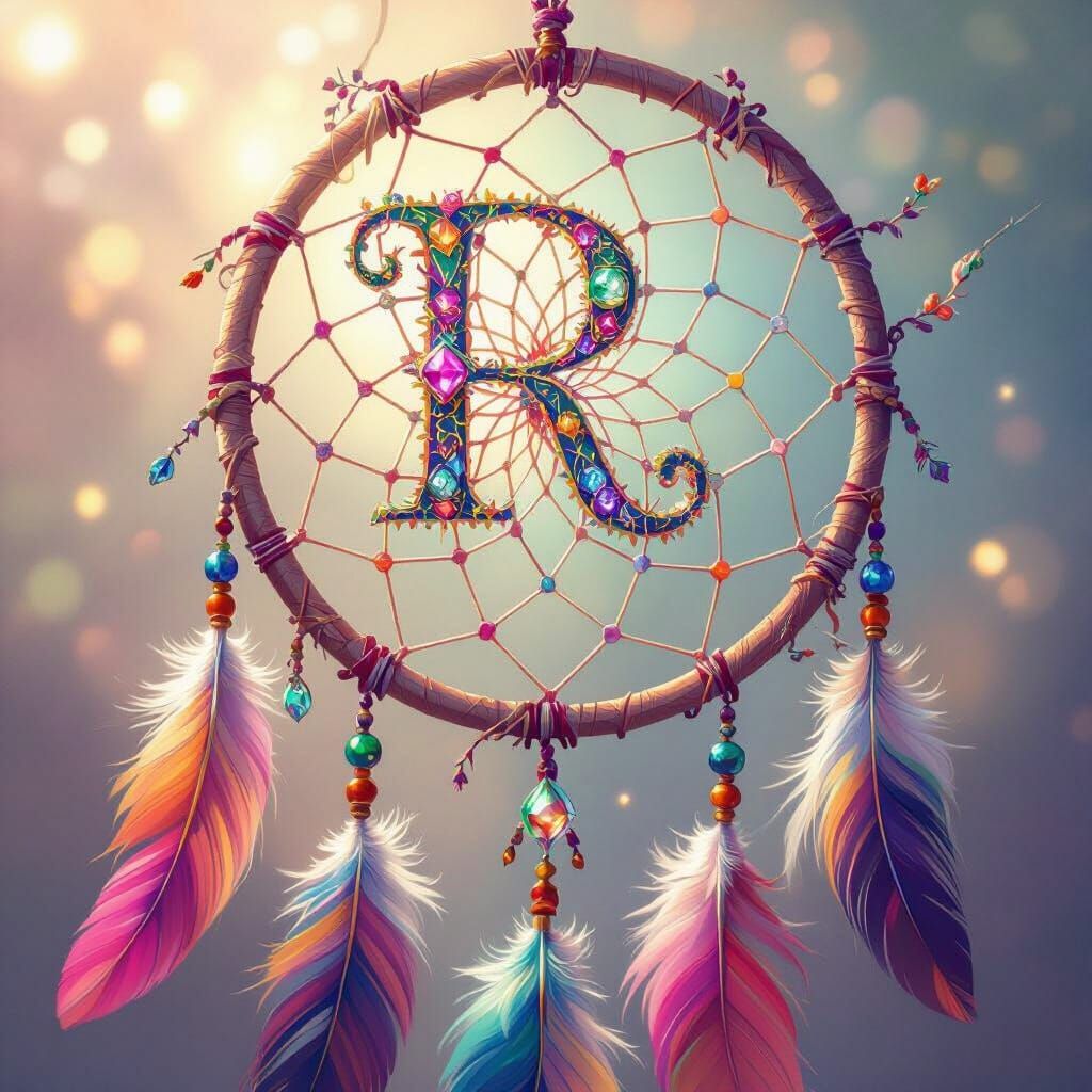Vibrant Dream Catcher with Gemstones and Feathers