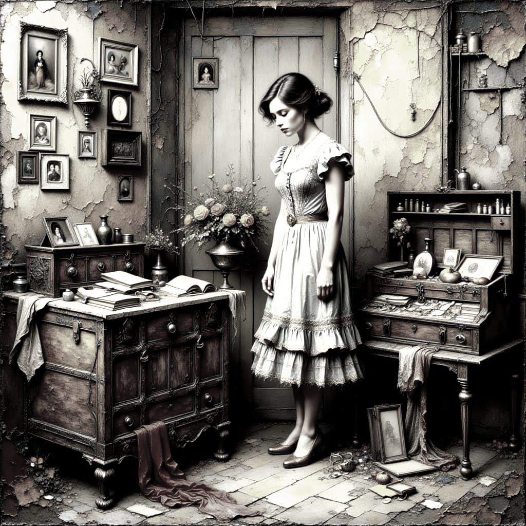 Impasto Oil Painting of Forgotten Treasures