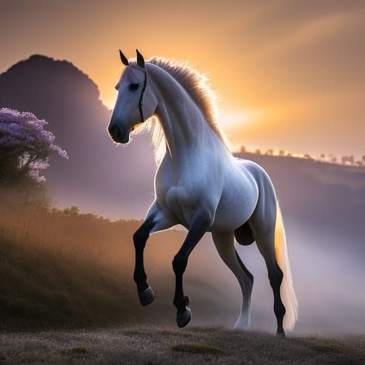 Ethereal Stallion in Dramatic Digital Painting