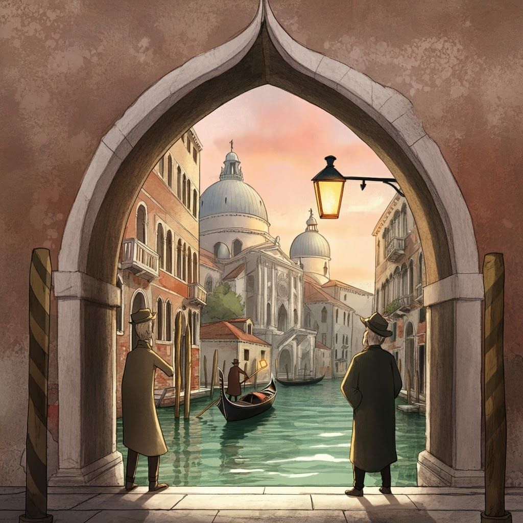 Venice in Storybook Illustration Style