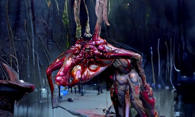 Ominous Eldritch Horror: Humanoid Skinning a Human