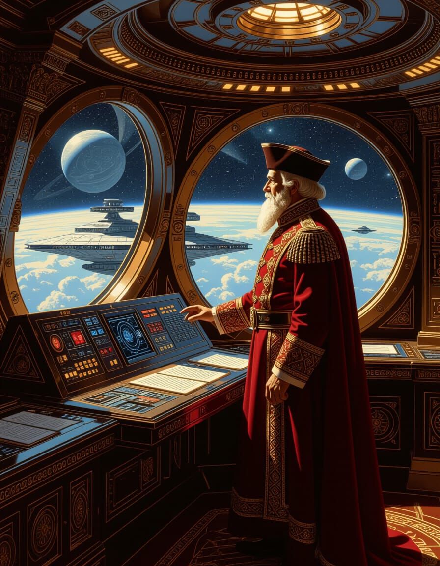 Renaissance Admiral Ackbar Navigates Starship