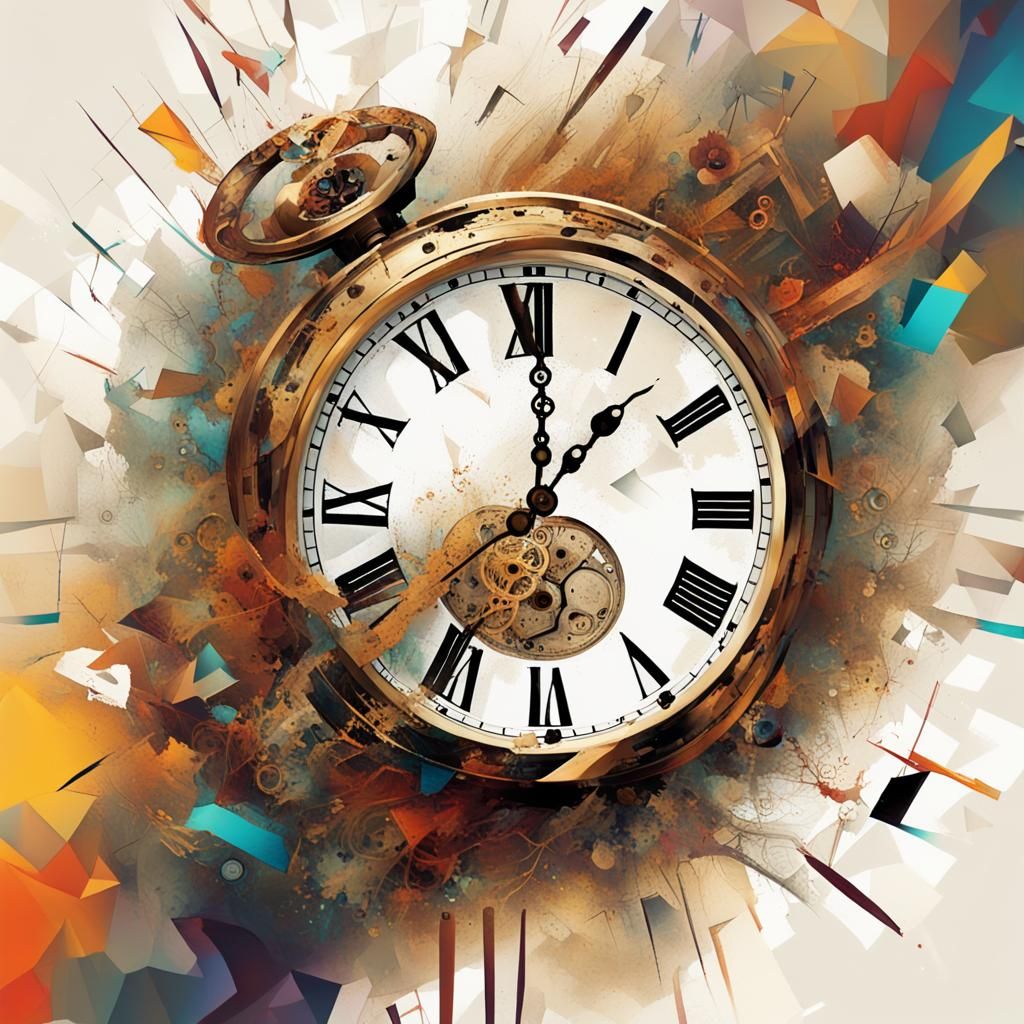 Abstract Time and Decay Digital Art