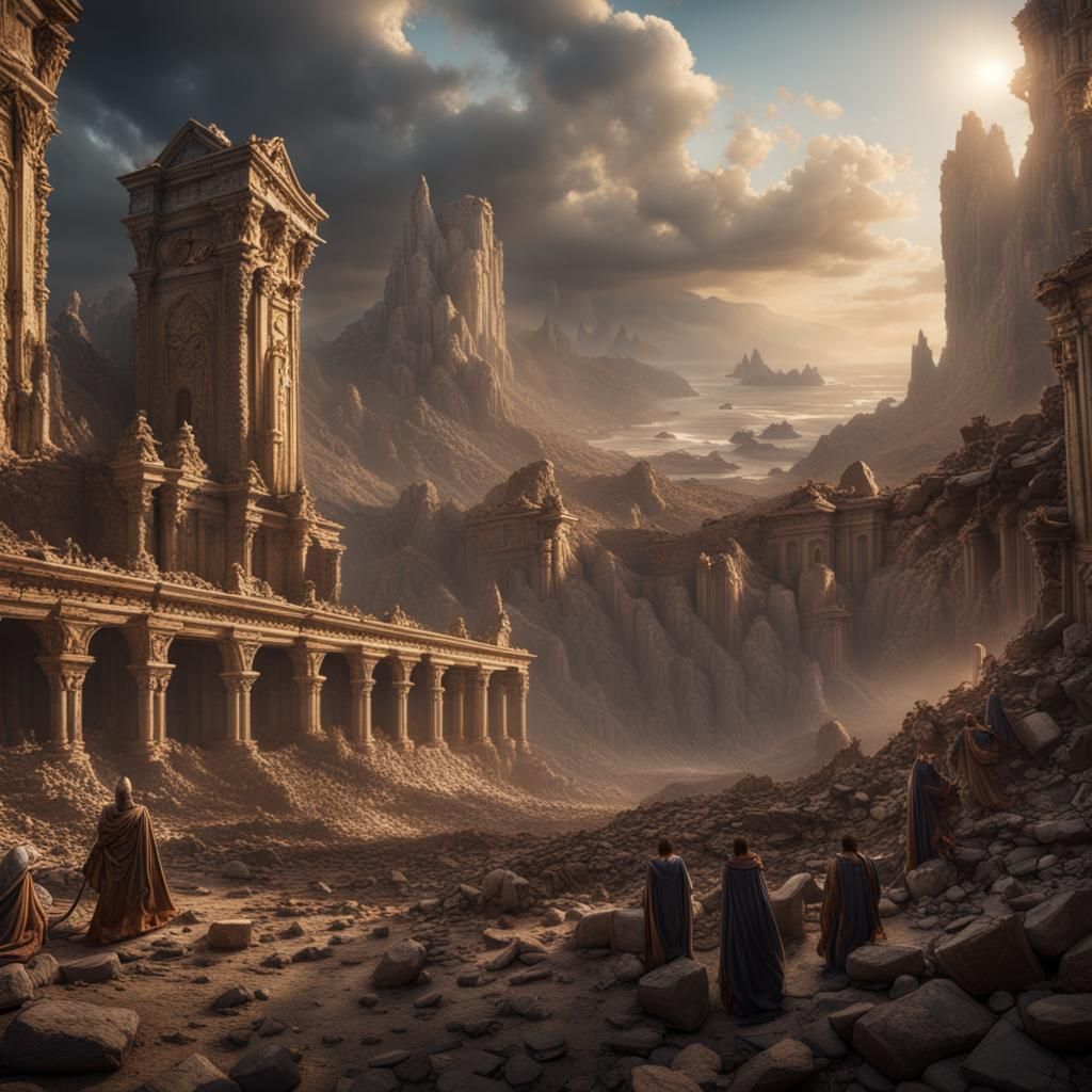 God's Wrath: Destruction of Canaanites in Detailed Painting