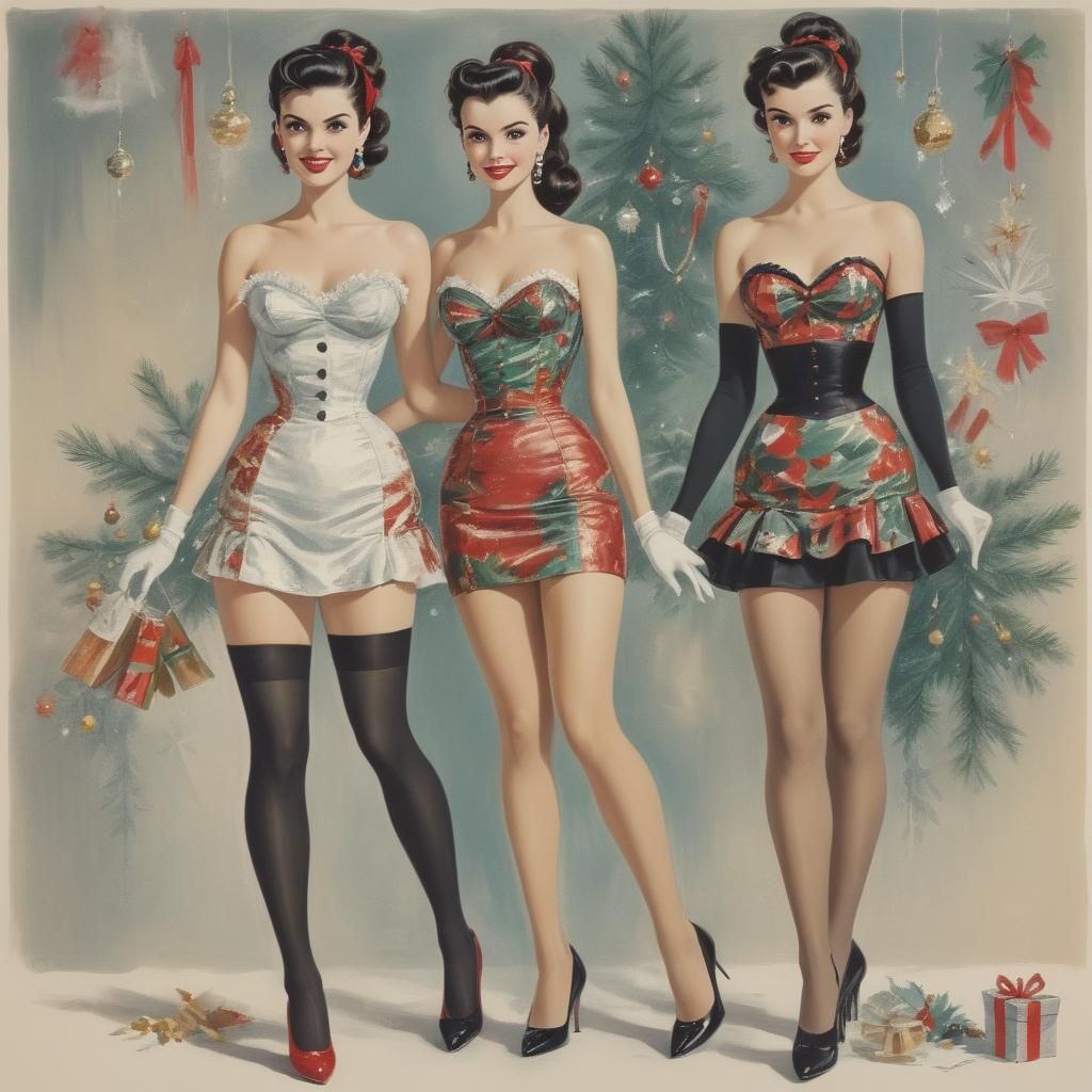 1950s Fashion in Abstract Art Style