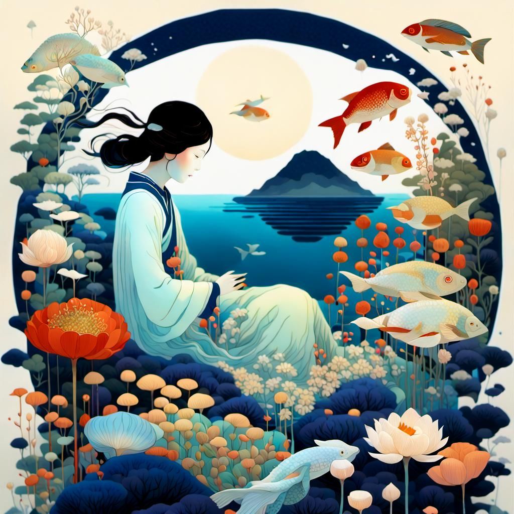 Surreal Flower Bed: A Fairytale in Vivid Colors