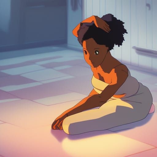 Beautiful Girl Doing A Middle Split On The Floor