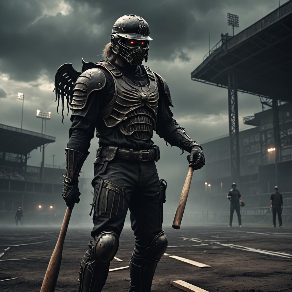Ominous Baseball Field in Dark Fantasy Style