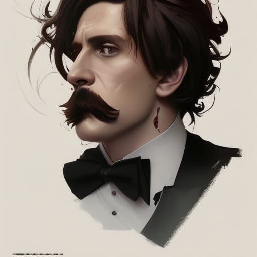Mafia Man Portrait in Hyperdetailed Digital Art Style