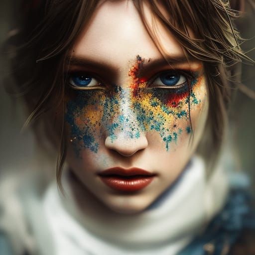 Medieval Peasant Boy Portrait in Cel-Shaded Oil Painting Sty...