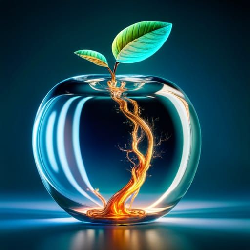 Apple Swarovski Figurine with Cloud Hurricane, Art Nouveau