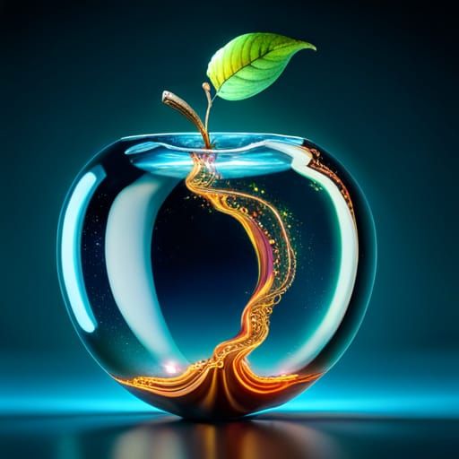 Swarovski Apple Figurine with Cloud Hurricane, Art Nouveau