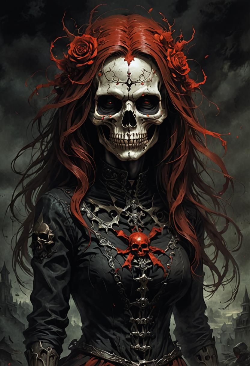 Dark Art: A Macabre Skull Face
