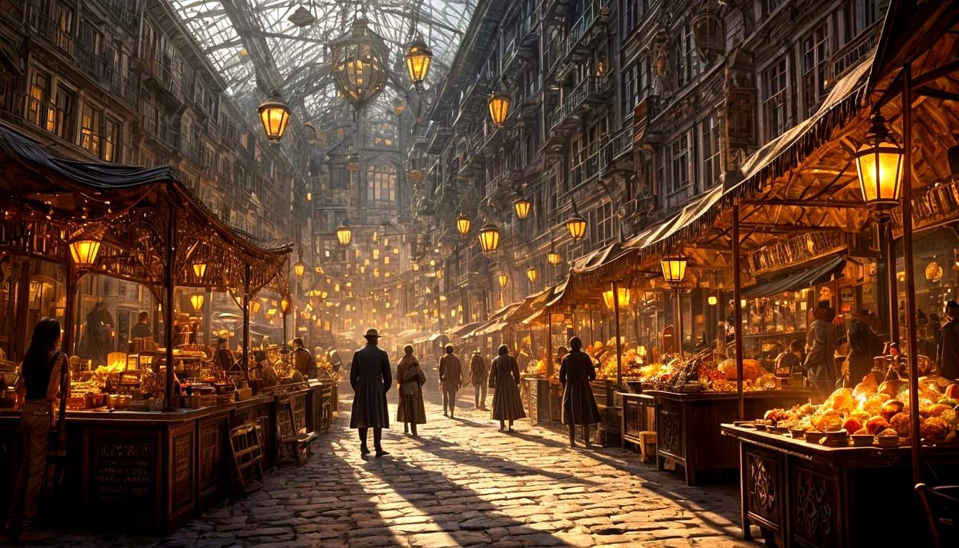 Steampunk Celestial Island Marketplace Film Still