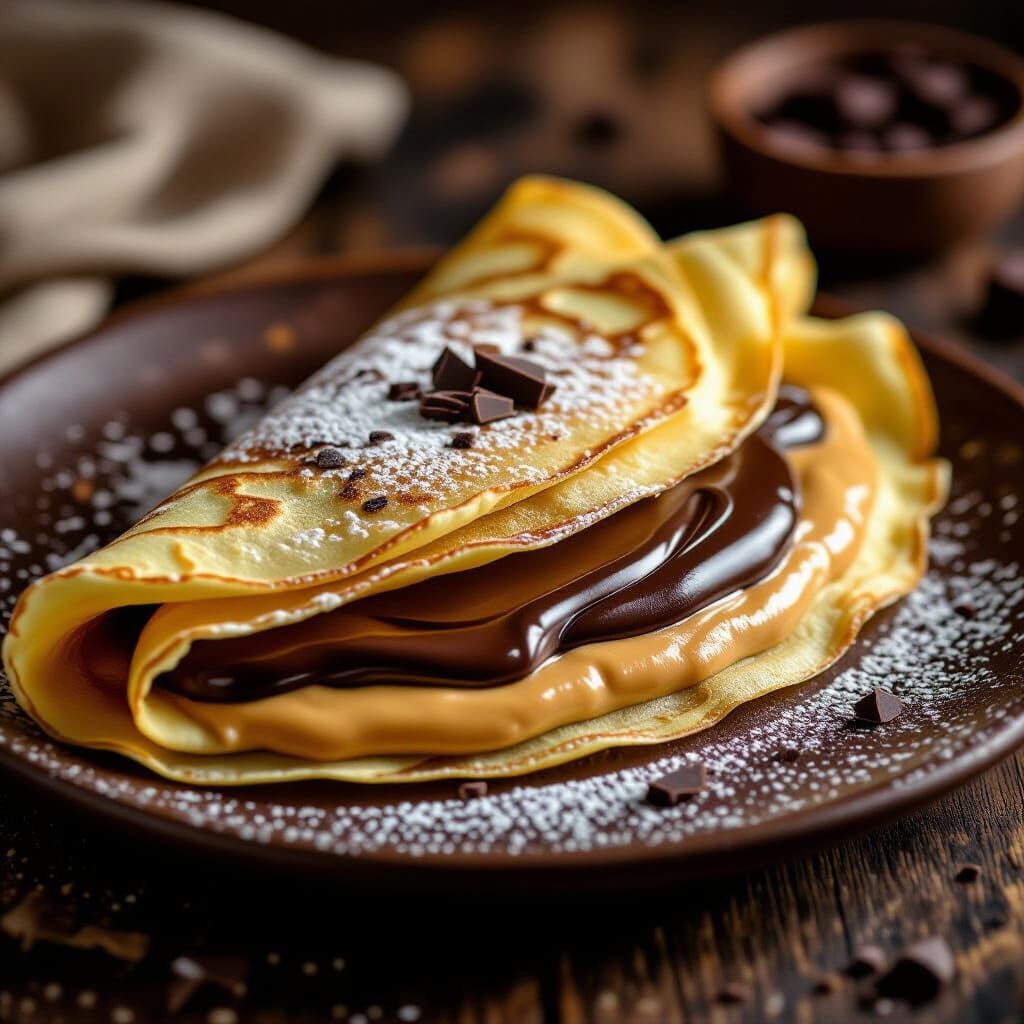 Decadent Peanut Butter Chocolate Crepe in Food Photography S...