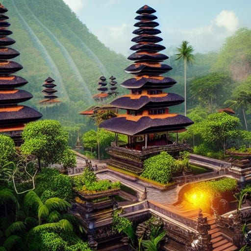 Futuristic Bali Concept Art, Year 2055