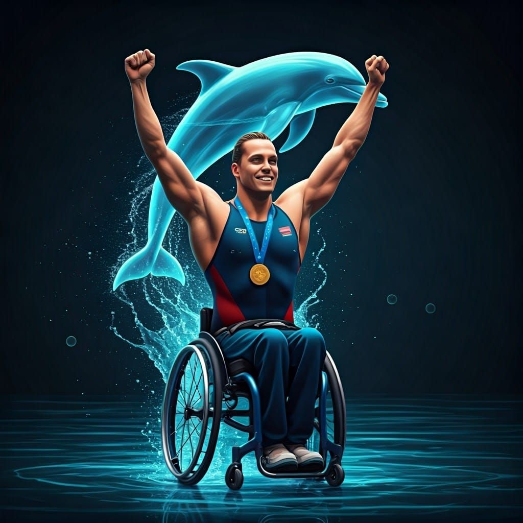 Triumphant Wheelchair Athlete Celebrates Olympic Victory