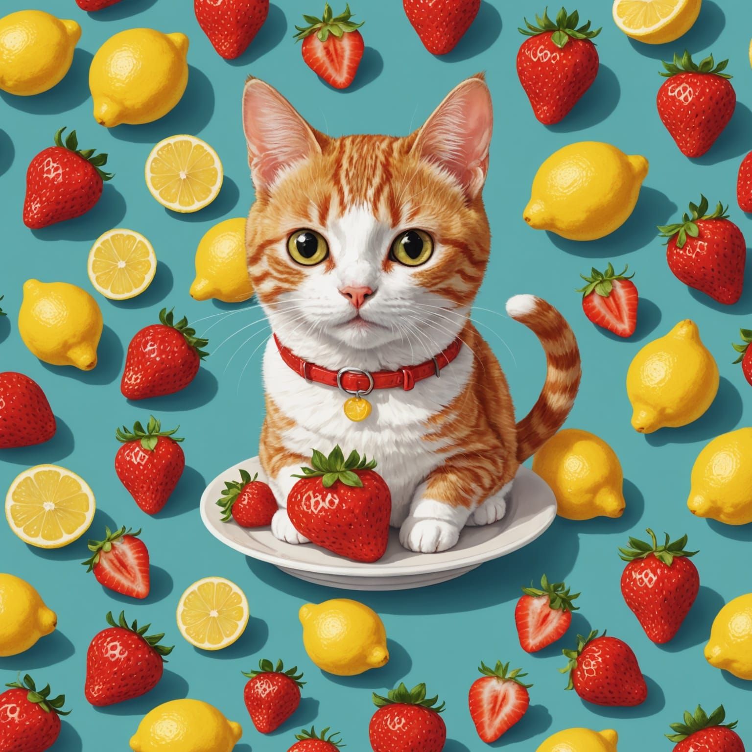 Whimsical Feline Fusion in a Bright Summer Aesthetic