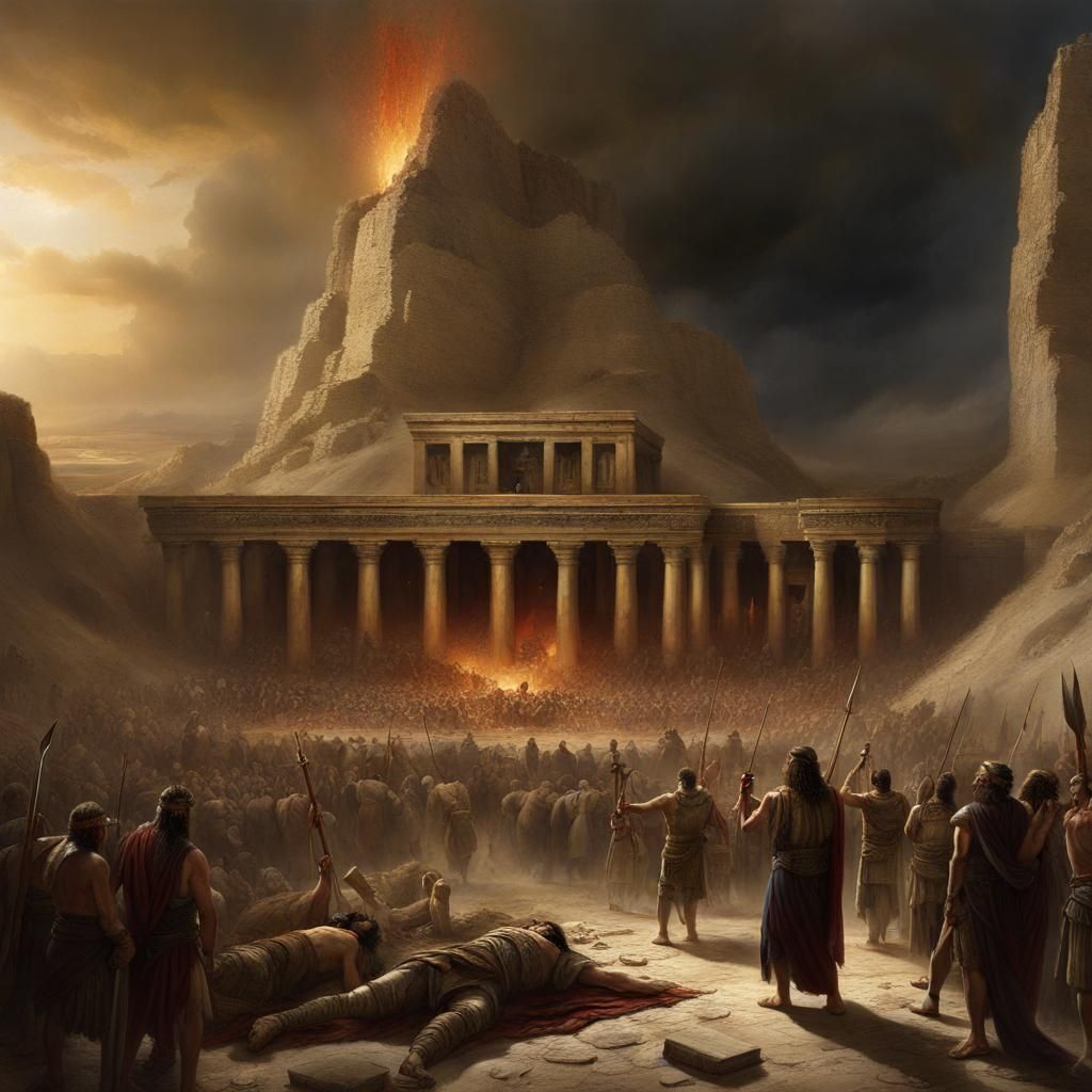 Holofernes and the Israelites: A Matte Painting
