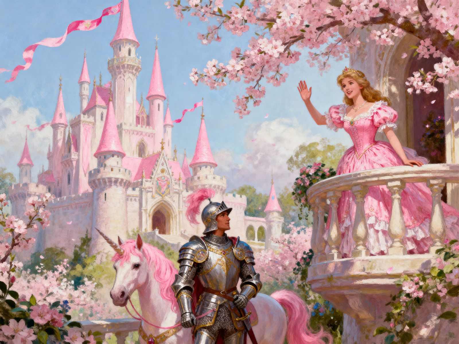 Fantasy Princess Portrait in Pastel Pink
