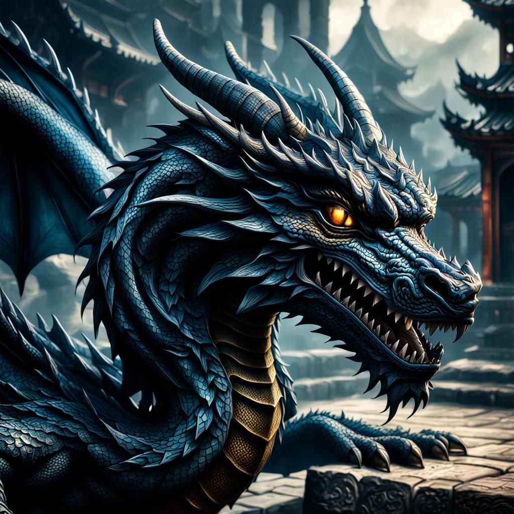 Hyperrealistic Shadow Dragon in Cinematic Lighting