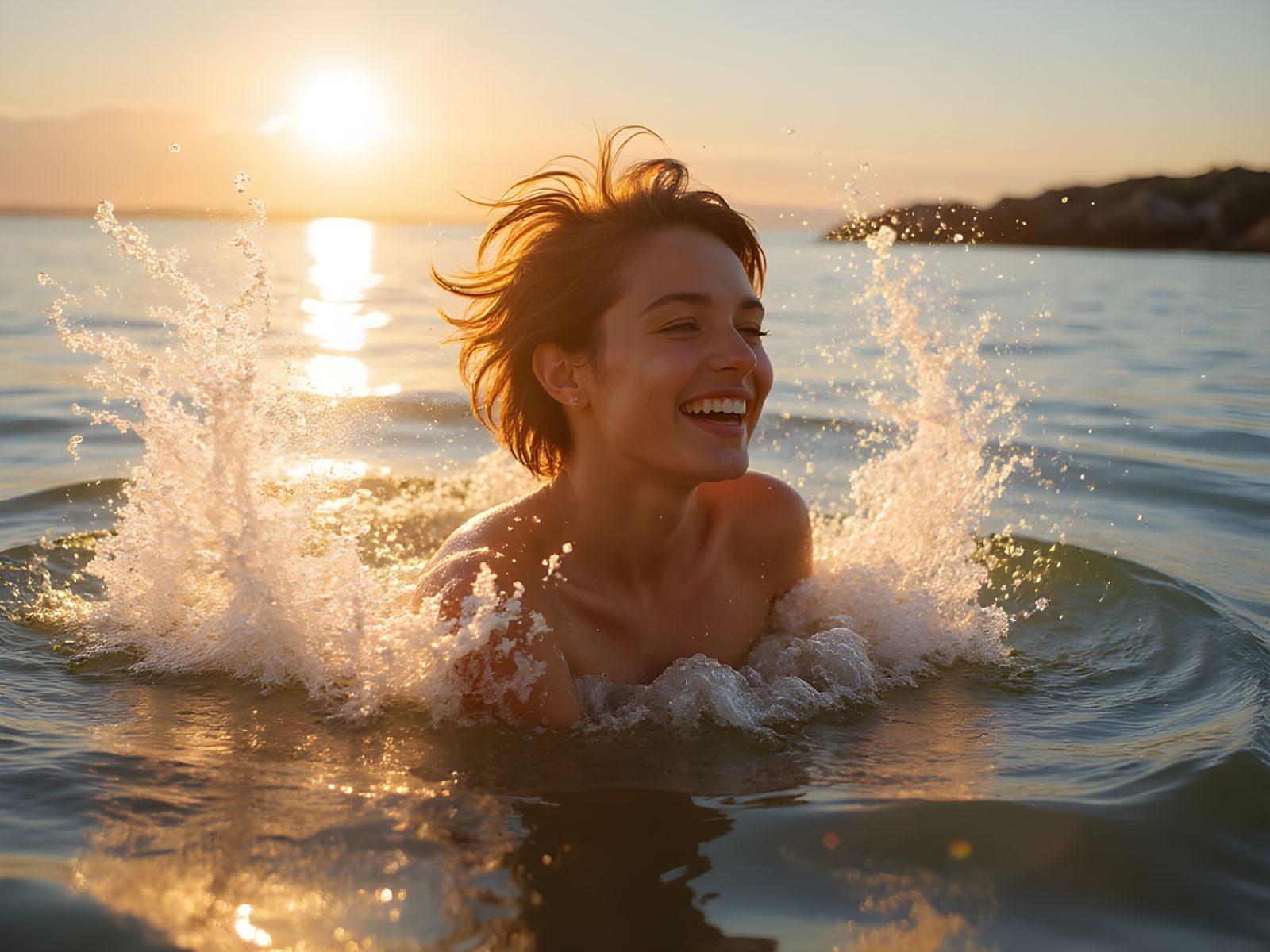 Golden Hour Goddess Emerge from the Sea