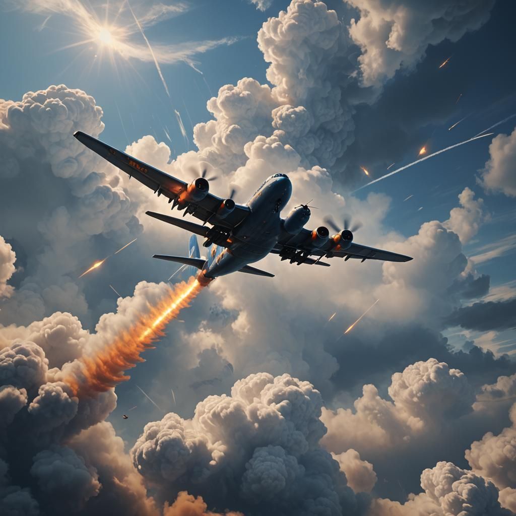 Nuclear Plane Drops Bombs in Mist: Matte Painting