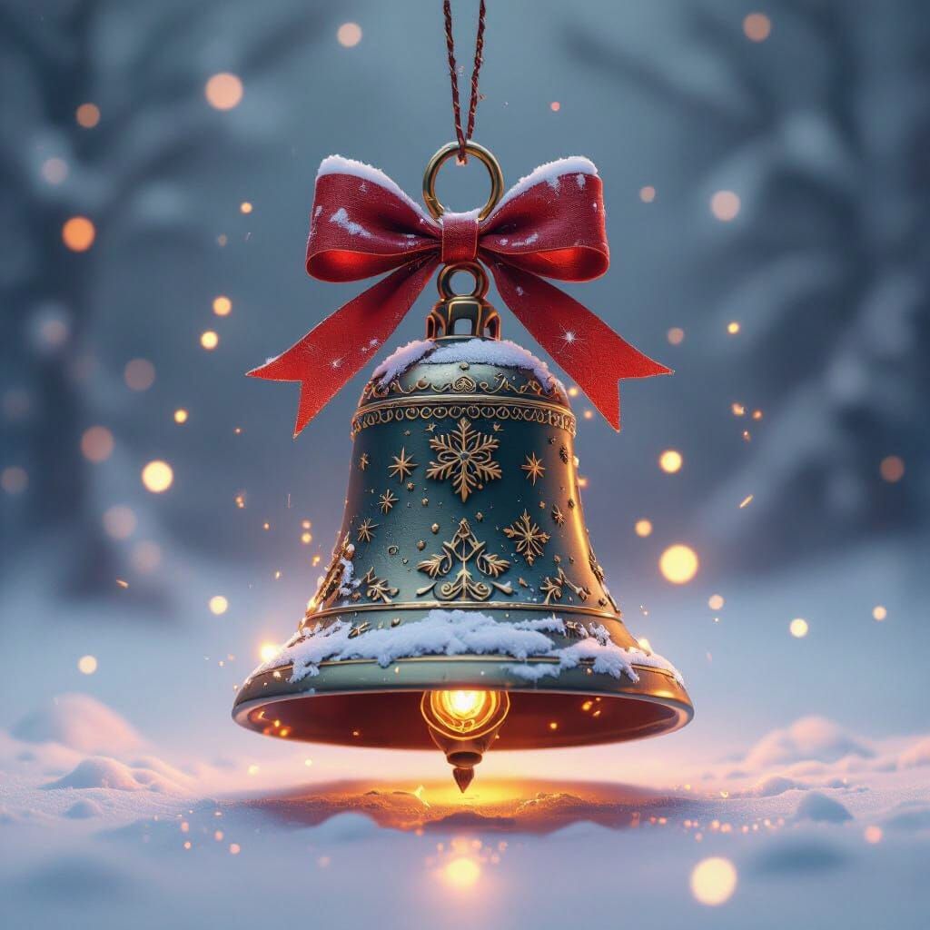Magical Christmas Bell Logo in Deep Colors
