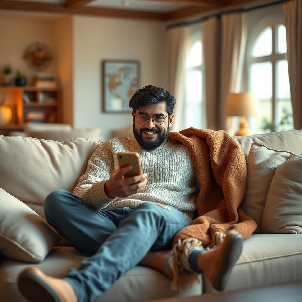 Cozy Living Room Scene with Whimsical Touches