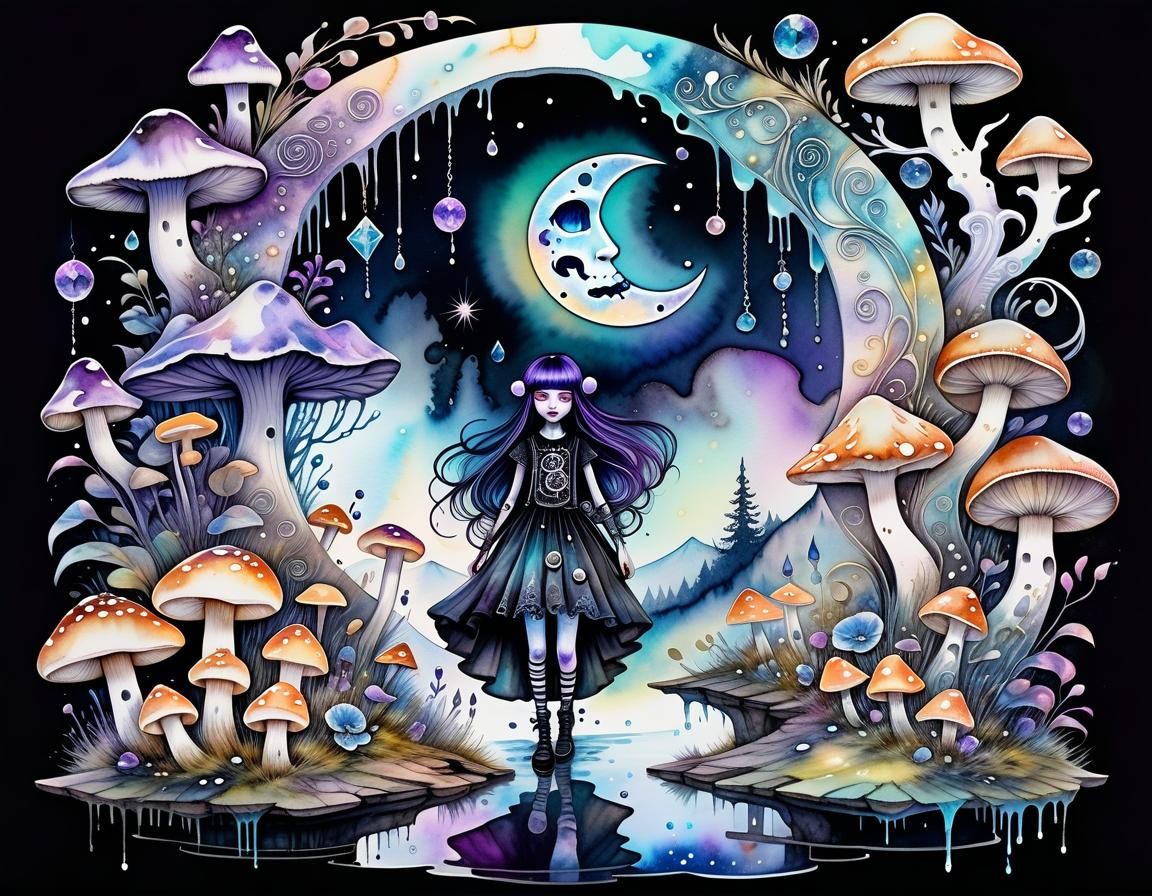 Surreal Time Illusion in Watercolour Style